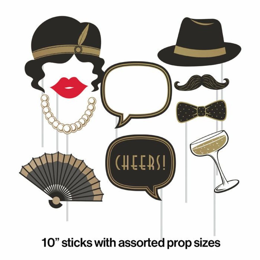 Themed Tableware * | Creative Converting Roaring 20S Photo Booth Props, Pack Of 10