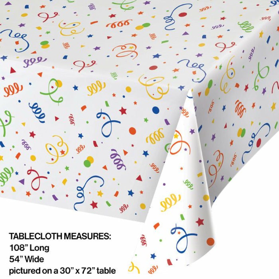 Themed Tableware * | Creative Converting Themed Tableware Confetti Plastic Tablecover 54 X 108