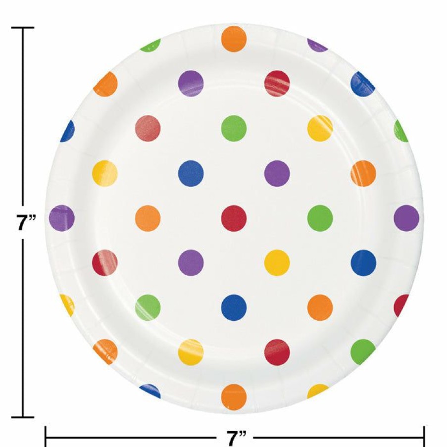 Themed Tableware * | Creative Converting Themed Tableware Dots & Stripes Dessert Plates, 8 Ct