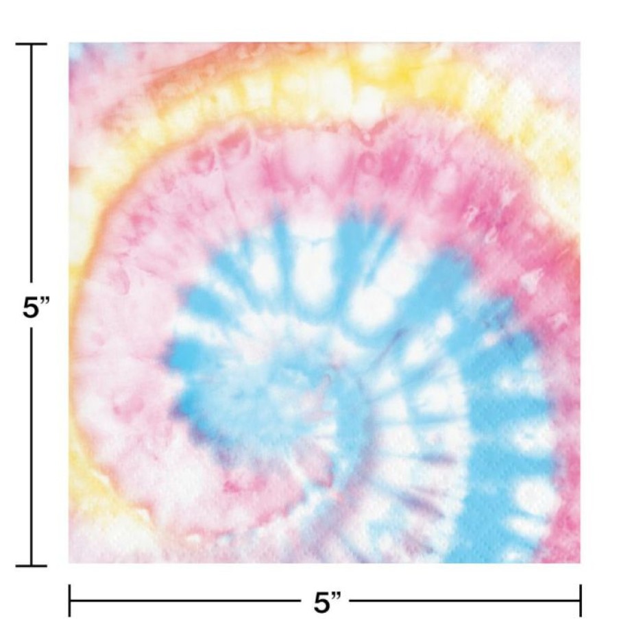 Birthdays * | Creative Converting Tie Dye Party Beverage Napkin (16/Pkg) Kids Birthday Party Themes