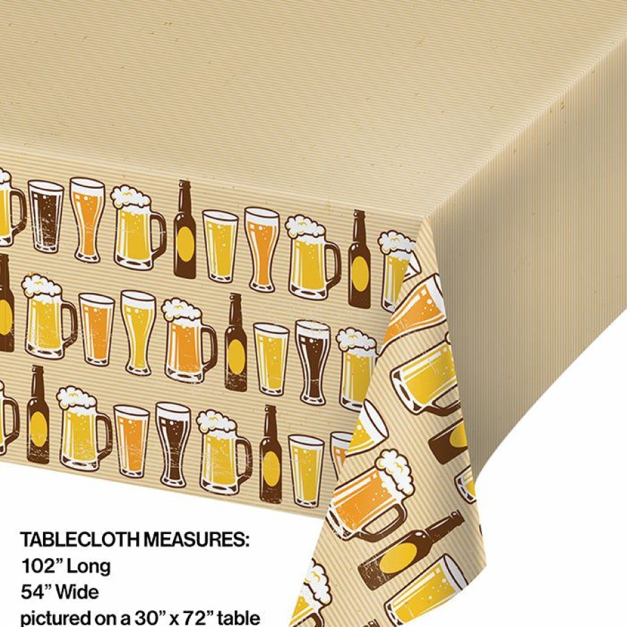 Birthdays * | Creative Converting Cheers & Beers Plastic Tablecover All Over Print, 54 X 102