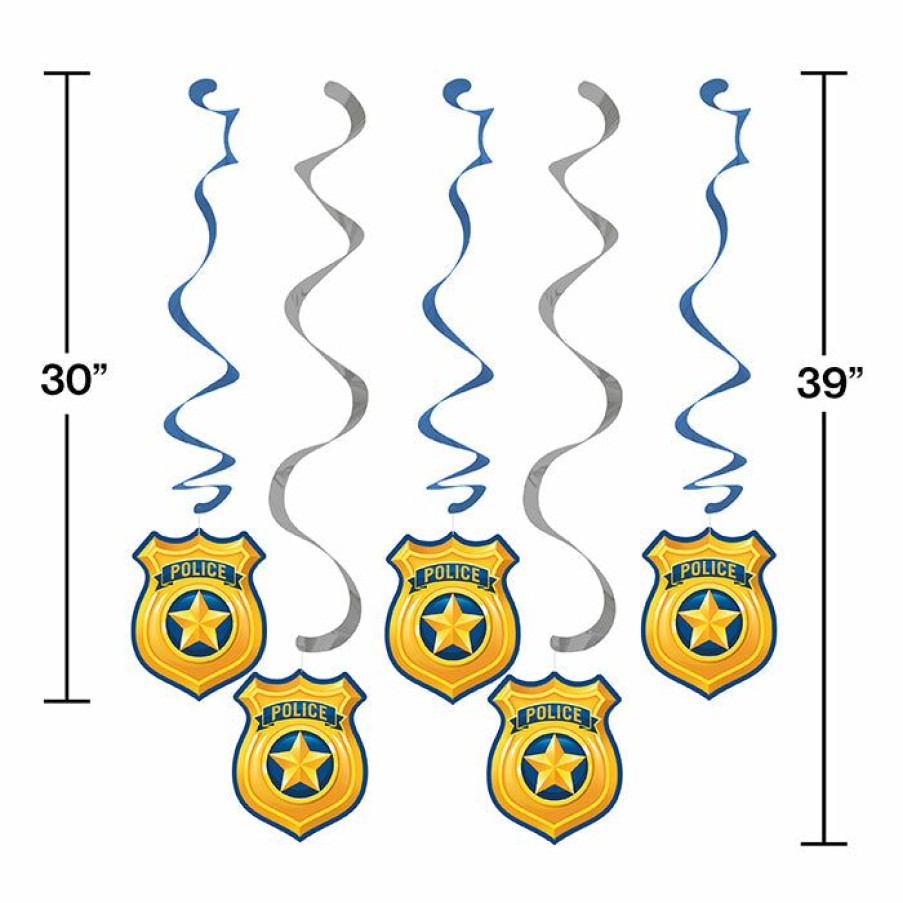 Birthdays * | Creative Converting Kids Birthday Party Themes Police Party Dizzy Danglers, 5 Ct