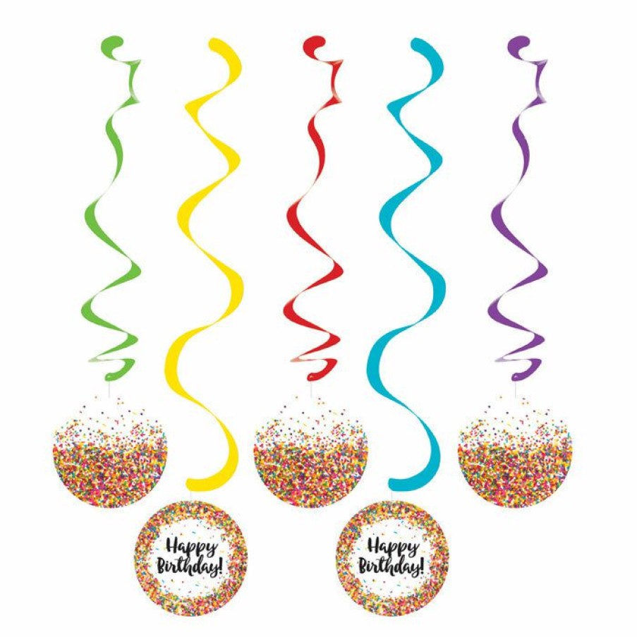 Birthdays * | Creative Converting Confetti Sprinkles Dizzy Danglers, 5 Ct Kids Birthday Party Themes