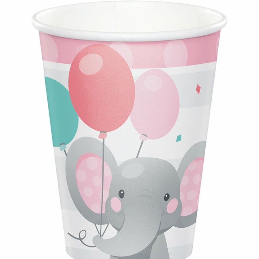 Birthdays * | Creative Converting Kids Birthday Party Themes Enchanting Elephants Girl Hot/Cold Cups 9Oz. 8Ct