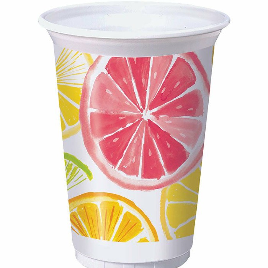 Holidays * | Creative Converting Summer Citrus Slices Printed Plastic Cups, 16Oz 8Ct