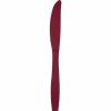 Solid Color Tableware * | Creative Converting Burgundy Red Plastic Knives, 24 Ct Solid Color Tableware