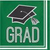 Graduation Party Supplies * | Creative Converting Graduation Party Supplies Graduation School Spirit Green Beverage Napkins, 36 Ct