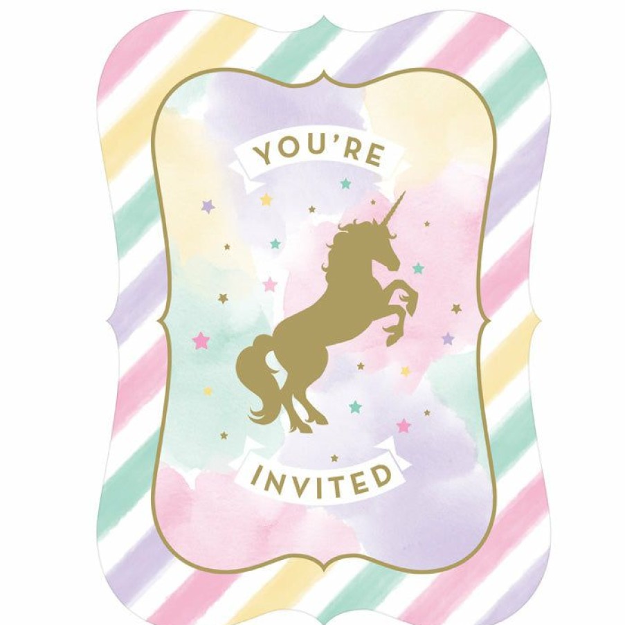 Birthdays * | Creative Converting Kids Birthday Party Themes Unicorn Sparkle Invitation Postcard, 8 Ct