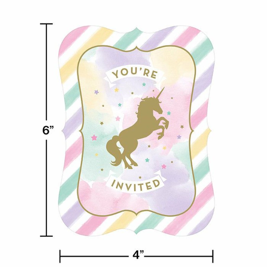 Birthdays * | Creative Converting Kids Birthday Party Themes Unicorn Sparkle Invitation Postcard, 8 Ct