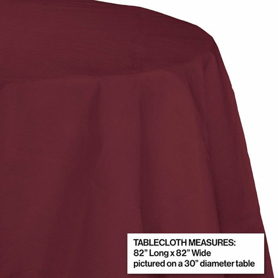 Solid Color Tableware * | Creative Converting Burgundy Tablecover, Octy Round 82 Polylined Tissue