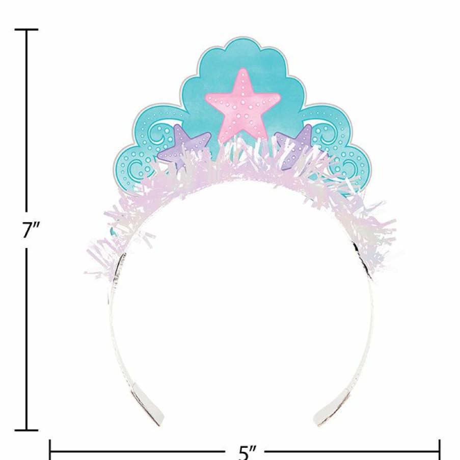 Birthdays * | Creative Converting Iridescent Mermaid Party Tiaras, 8 Ct Kids Birthday Party Themes