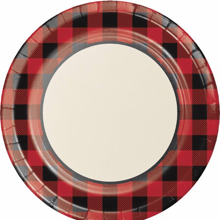 Themed Tableware * | Creative Converting Buffalo Plaid Banquet Plates, 8 Ct Themed Tableware