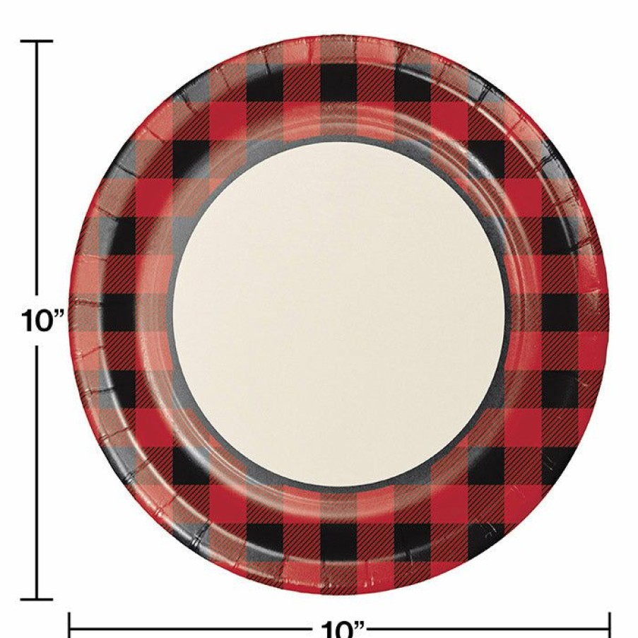 Themed Tableware * | Creative Converting Buffalo Plaid Banquet Plates, 8 Ct Themed Tableware