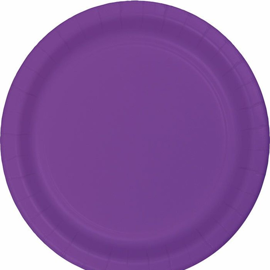 Solid Color Tableware * | Creative Converting Amethyst Purple Dessert Plates, 24 Ct