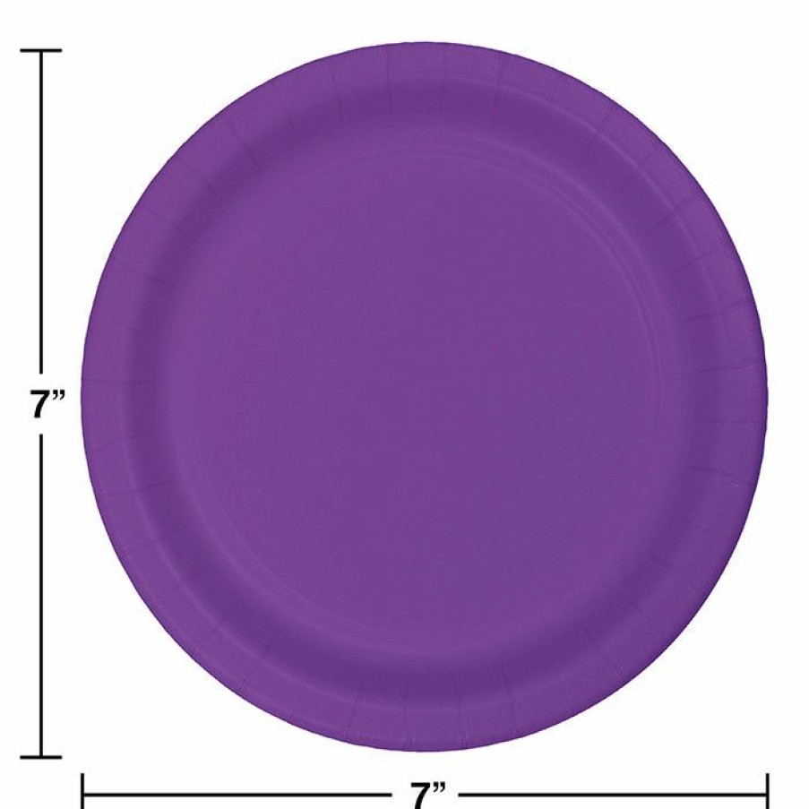 Solid Color Tableware * | Creative Converting Amethyst Purple Dessert Plates, 24 Ct