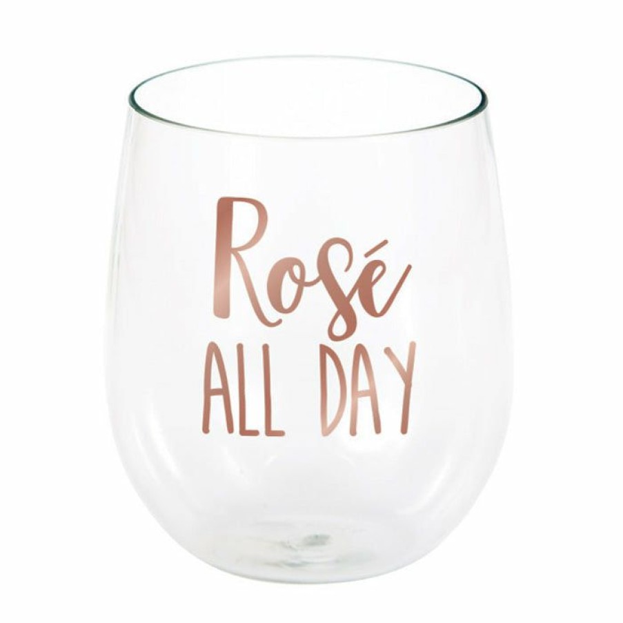 Themed Tableware * | Creative Converting Rose' All Day 14 Oz Stemless Wine Glass