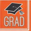 Graduation Party Supplies * | Creative Converting Graduation Party Supplies Graduation School Spirit Orange Beverage Napkins, 36 Ct