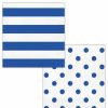 Themed Tableware * | Creative Converting Dots & Stripes Cobalt Napkins, 16 Ct