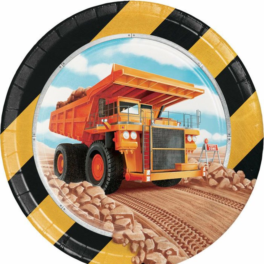 Birthdays * | Creative Converting Big Dig Construction Dessert Plates, 8 Ct Kids Birthday Party Themes