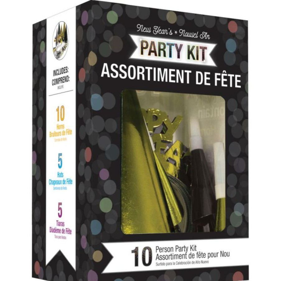 Holidays * | Creative Converting New Year'S Eve Party Supplies Gold And Silver New Year'S Eve Party Kit