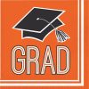 Graduation Party Supplies * | Creative Converting Graduation School Spirit Orange Napkins, 36 Ct Graduation Party Supplies