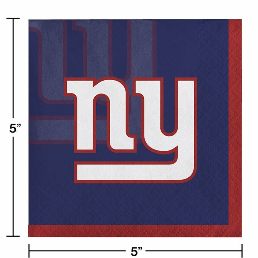 Sports * | Creative Converting Nfl And Football Party Supplies New York Giants Beverage Napkins, 16 Ct