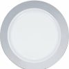 Bridal And Wedding * | Creative Converting 9 Silver Rim Plastic Plate 10Ct