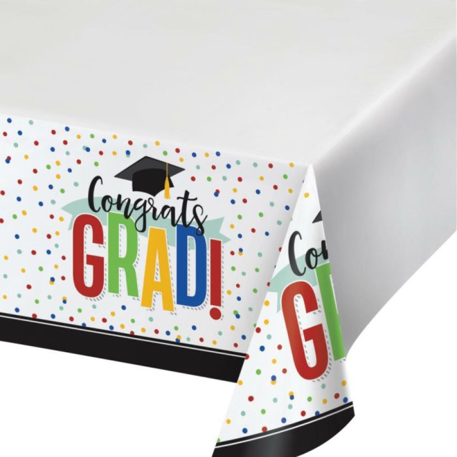 Graduation Party Supplies * | Creative Converting Colorful Grad Paper Tablecover Border Print, 54 X 102 (1/Pkg)