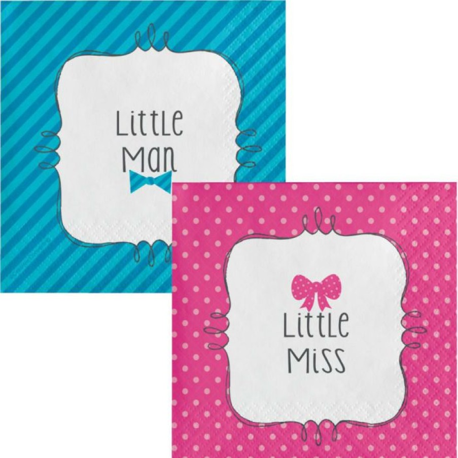 Baby Showers * | Creative Converting Baby Showers Bow Or Bowtie? Beverage Napkins, 3-Ply (192/Case)