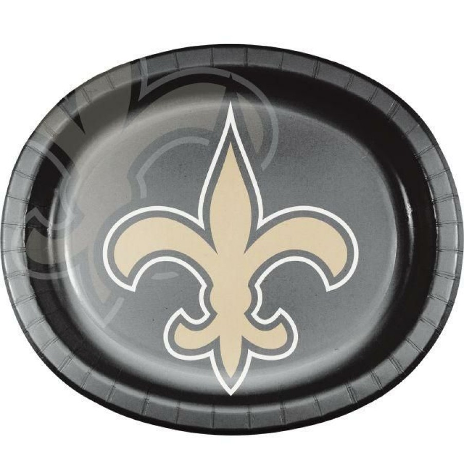 Sports * | Creative Converting Nfl And Football Party Supplies New Orleans Saints Oval Platter 10 X 12 , 8 Ct