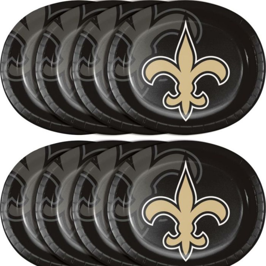 Sports * | Creative Converting Nfl And Football Party Supplies New Orleans Saints Oval Platter 10 X 12 , 8 Ct