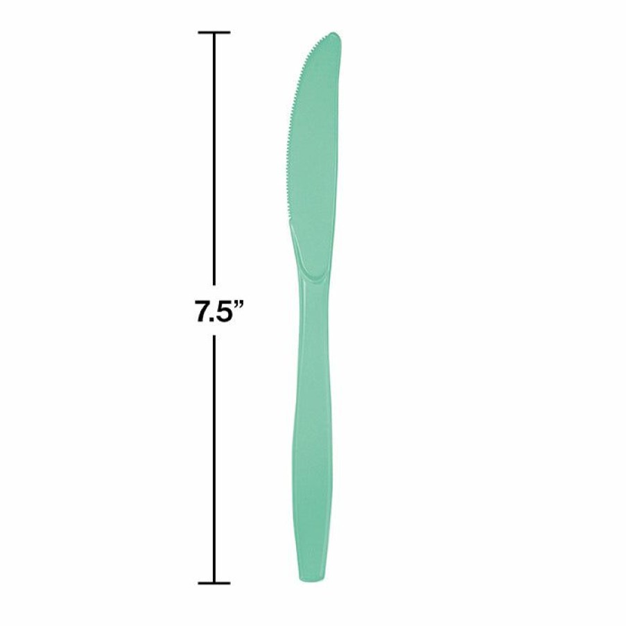 Solid Color Tableware * | Creative Converting Fresh Mint Green Plastic Knives, 24 Ct