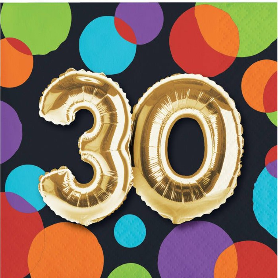 Birthdays * | Creative Converting Balloon Birthday Beverage Napkin, 30 (Case Pack Of 192) Adult Birthday Party Themes