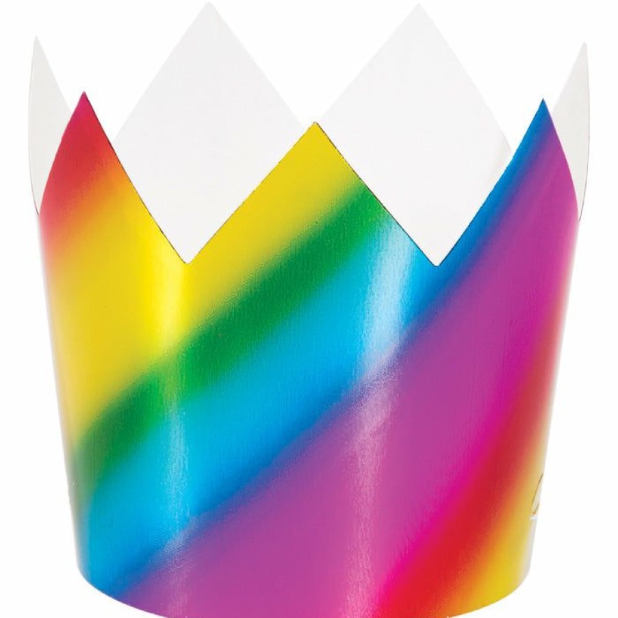 Birthdays * | Creative Converting Kids Birthday Party Themes Rainbow Foil Crowns, 8 Ct