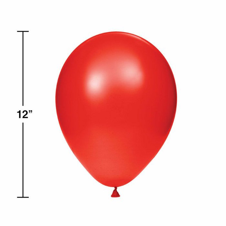 Solid Color Tableware * | Creative Converting Latex Balloons 12 Cl Red, 15 Ct Solid Color Tableware