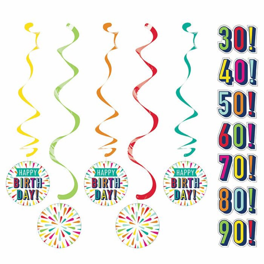 Birthdays * | Creative Converting Kids Birthday Party Themes Birthday Burst Dizzy Danglers Assorted W/ Stickers 5Ct