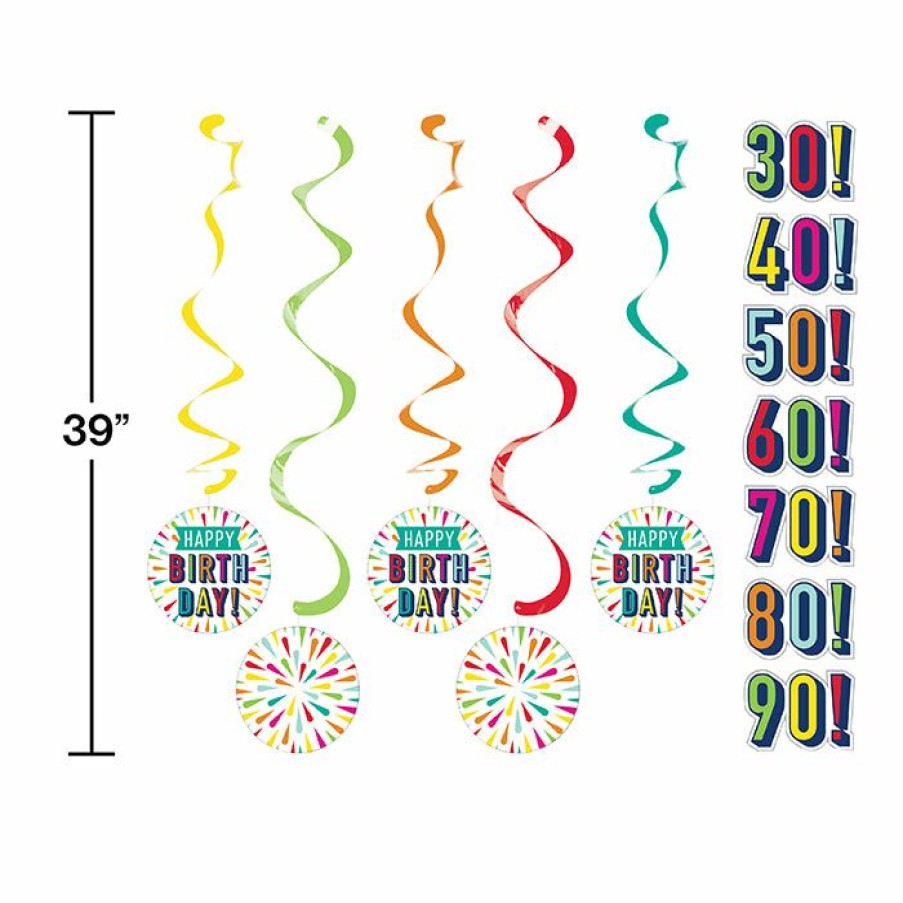 Birthdays * | Creative Converting Kids Birthday Party Themes Birthday Burst Dizzy Danglers Assorted W/ Stickers 5Ct