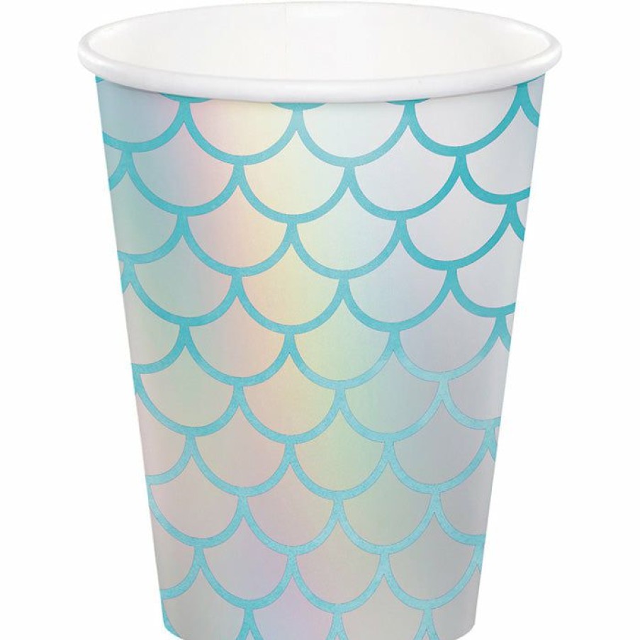 Birthdays * | Creative Converting Mermaid Shine Hot/Cold Paper Cups 9 Oz., Foil, 8 Ct Kids Birthday Party Themes