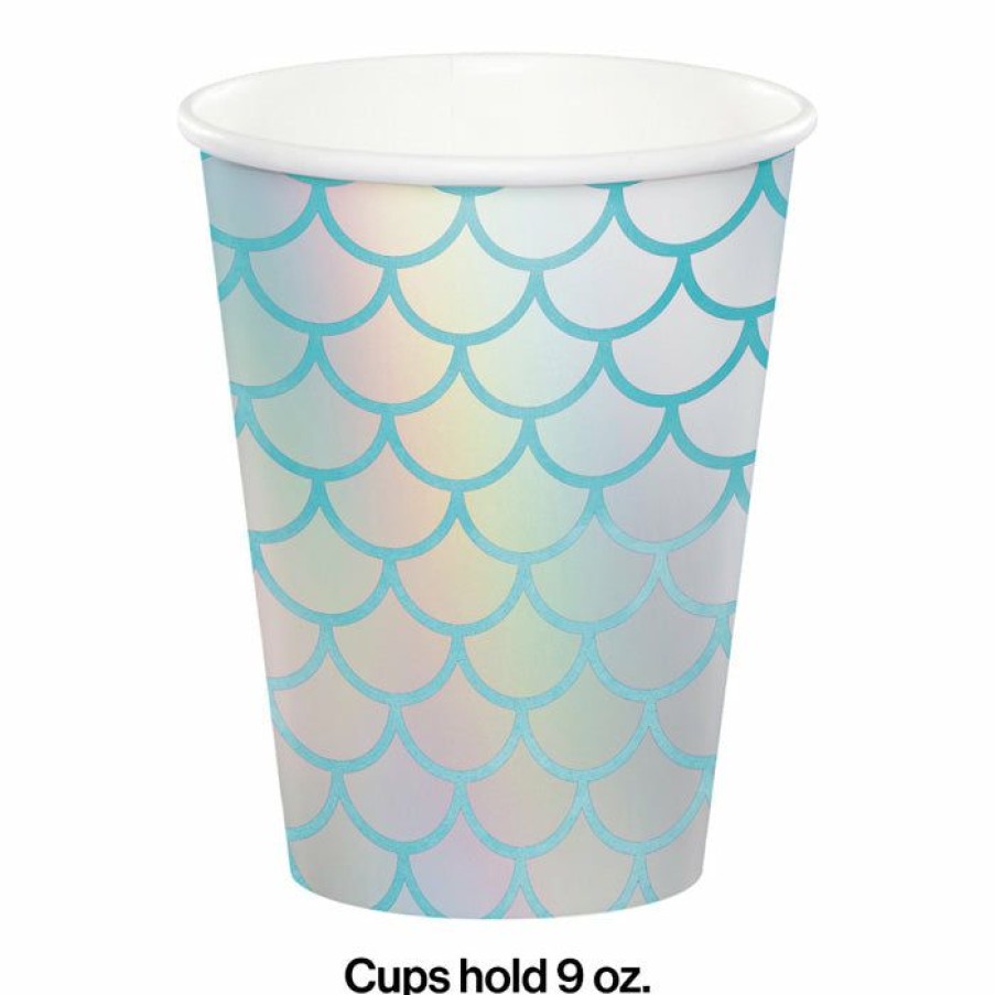 Birthdays * | Creative Converting Mermaid Shine Hot/Cold Paper Cups 9 Oz., Foil, 8 Ct Kids Birthday Party Themes