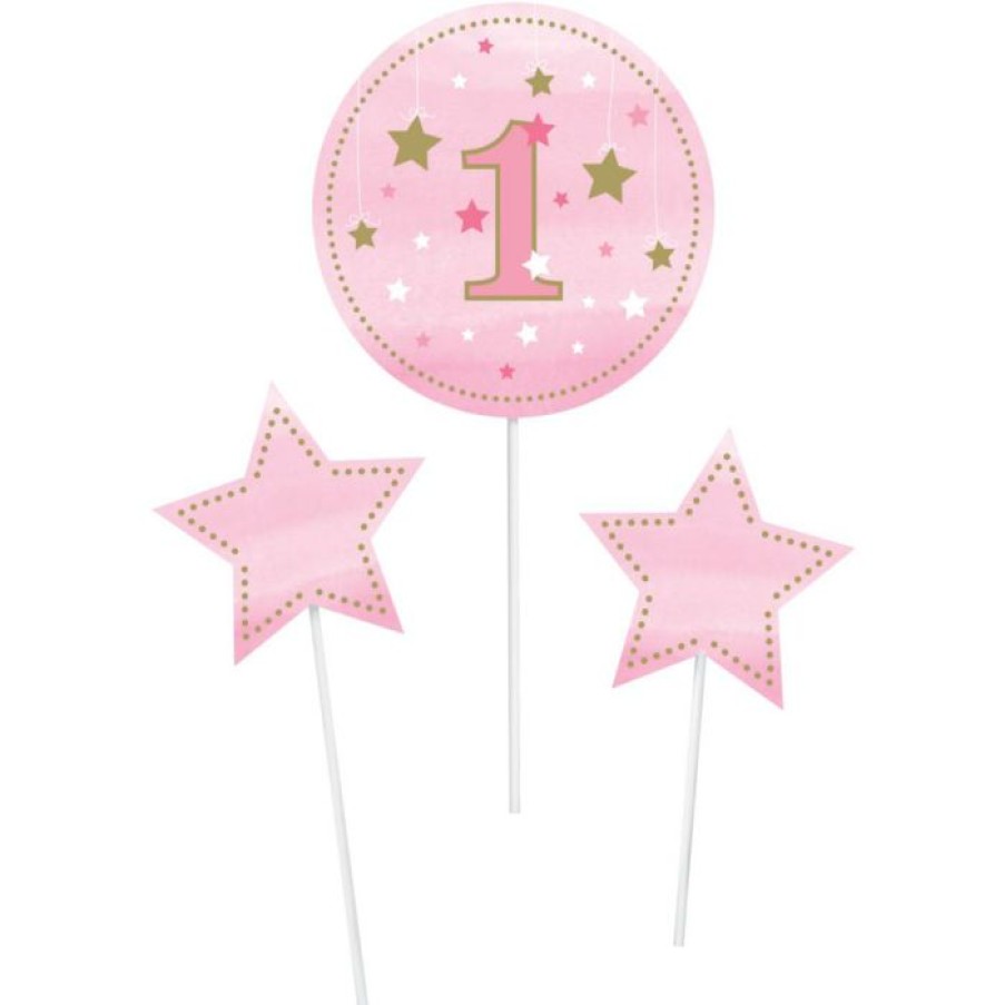 Birthdays * | Creative Converting One Little Star Girl Centerpiece Sticks (18/Case)