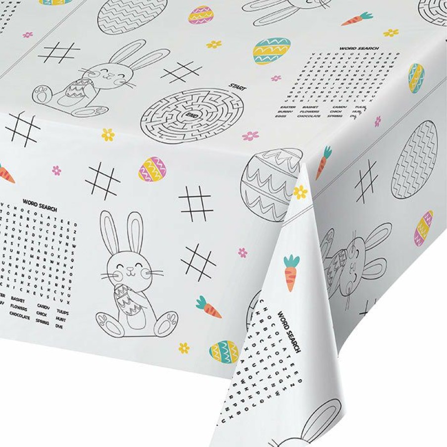 Holidays * | Creative Converting Easter Tablecover, Paper, Easter Activity 1Ct Easter Party Supplies