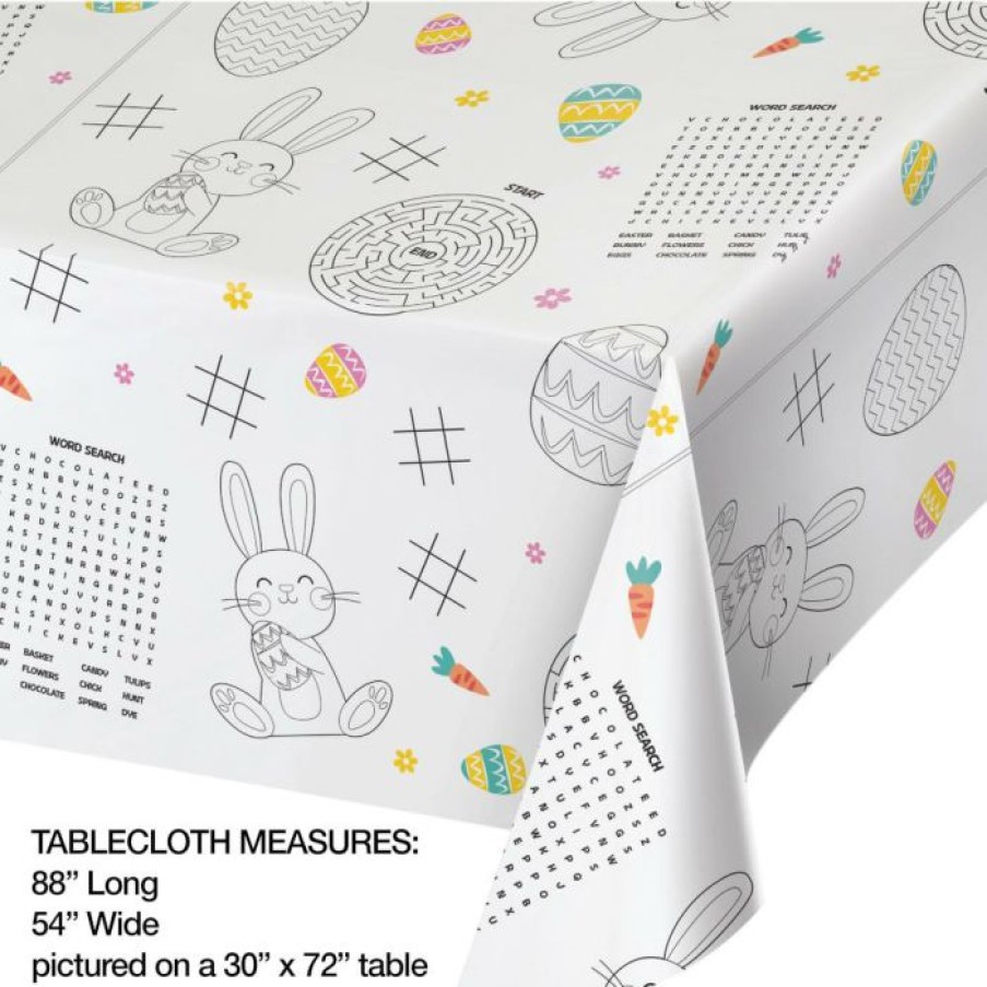 Holidays * | Creative Converting Easter Tablecover, Paper, Easter Activity 1Ct Easter Party Supplies