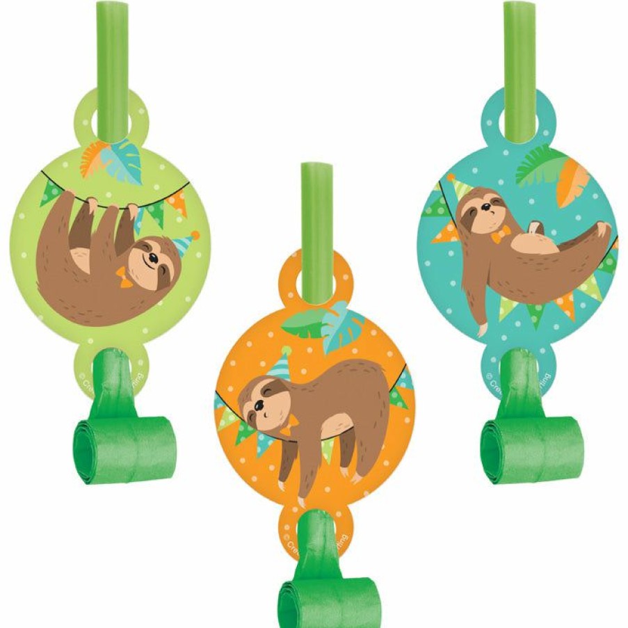 Birthdays * | Creative Converting Sloth Party Party Blowers 48 Ct