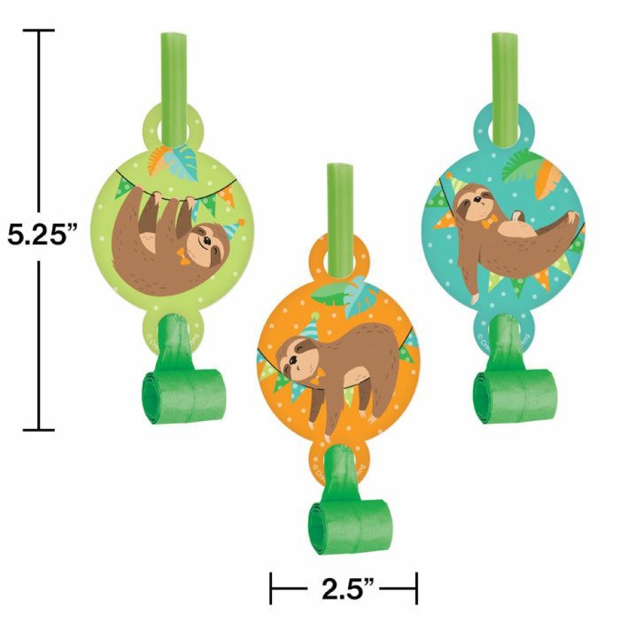 Birthdays * | Creative Converting Sloth Party Party Blowers 48 Ct