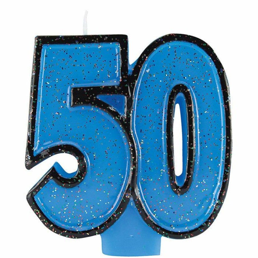 Birthdays * | Creative Converting Birthday Party Candles 50Th Birthday Glitter Candle