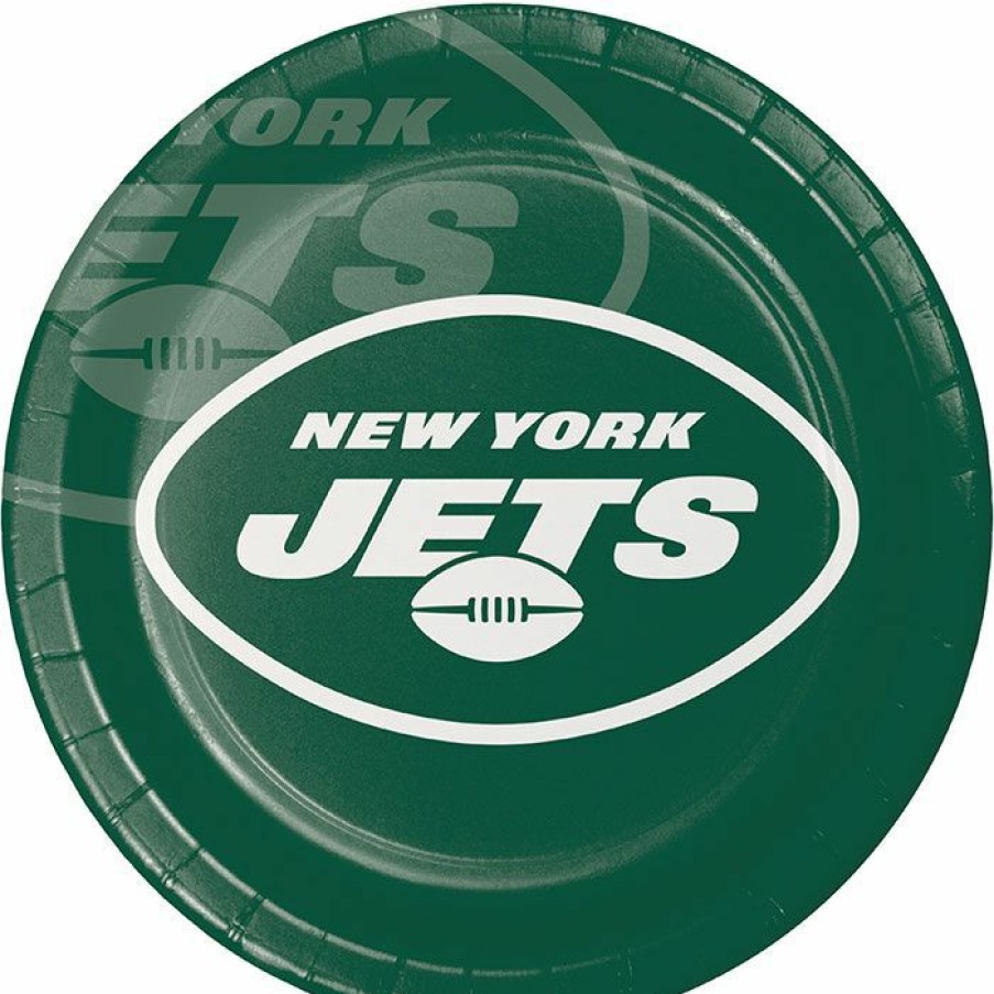 Sports * | Creative Converting Nfl And Football Party Supplies New York Jets Dinner Plate 8Ct