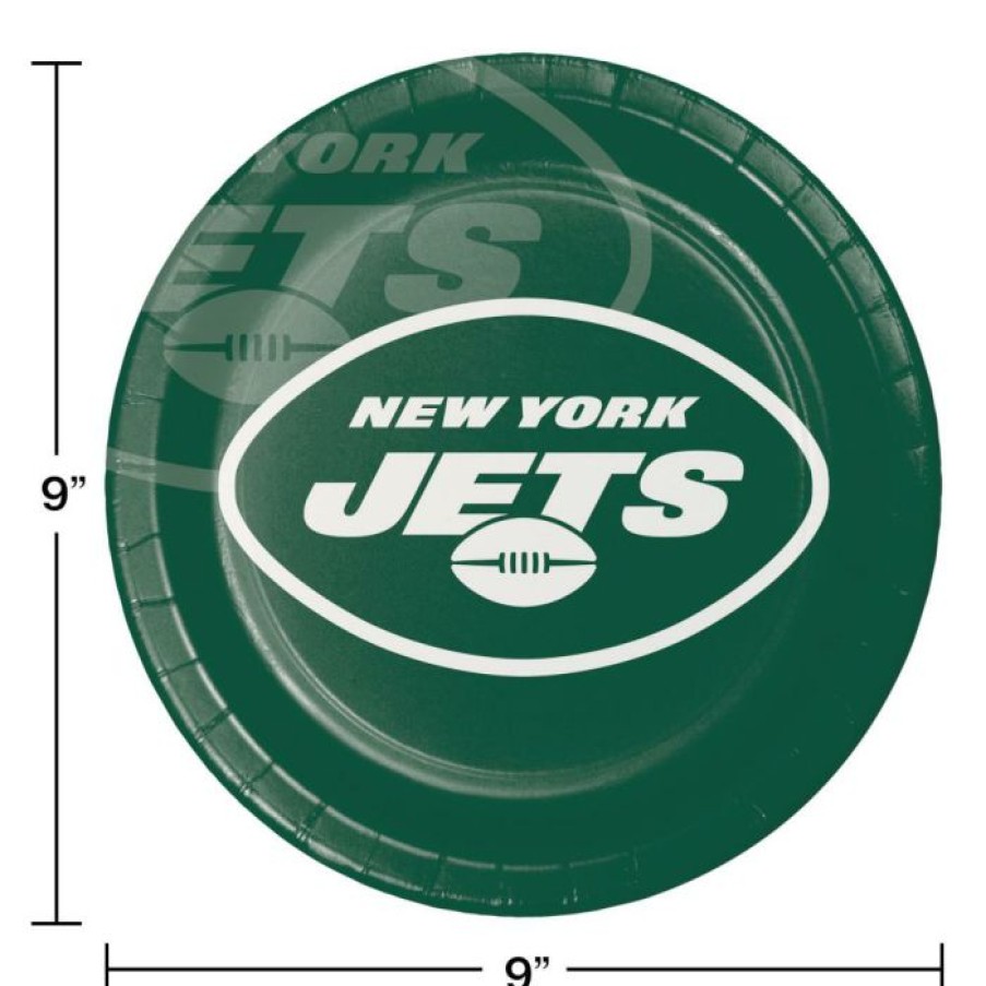 Sports * | Creative Converting Nfl And Football Party Supplies New York Jets Dinner Plate 8Ct