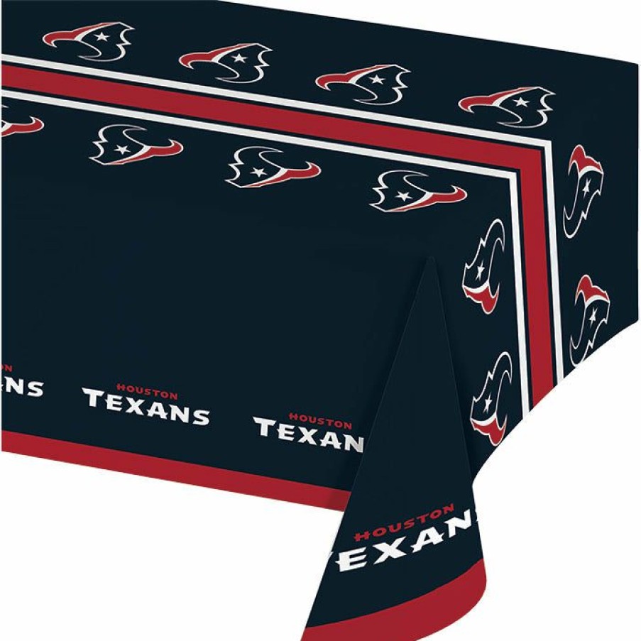 Sports * | Creative Converting Nfl And Football Party Supplies Houston Texans Plastic Table Cover, 54 X 102