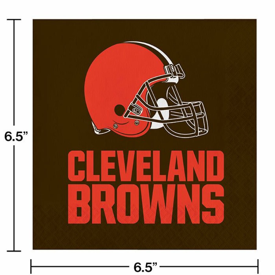 Sports * | Creative Converting Nfl And Football Party Supplies Cleveland Browns Napkins, 16 Ct