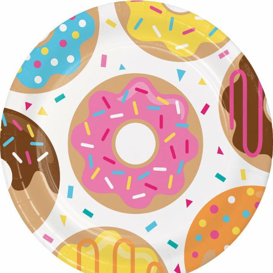 Birthdays * | Creative Converting Kids Birthday Party Themes Donut Time Paper Plates, 8 Ct